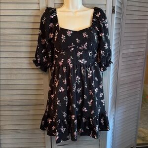 Inspired Hearts Black Floral Mini Dress